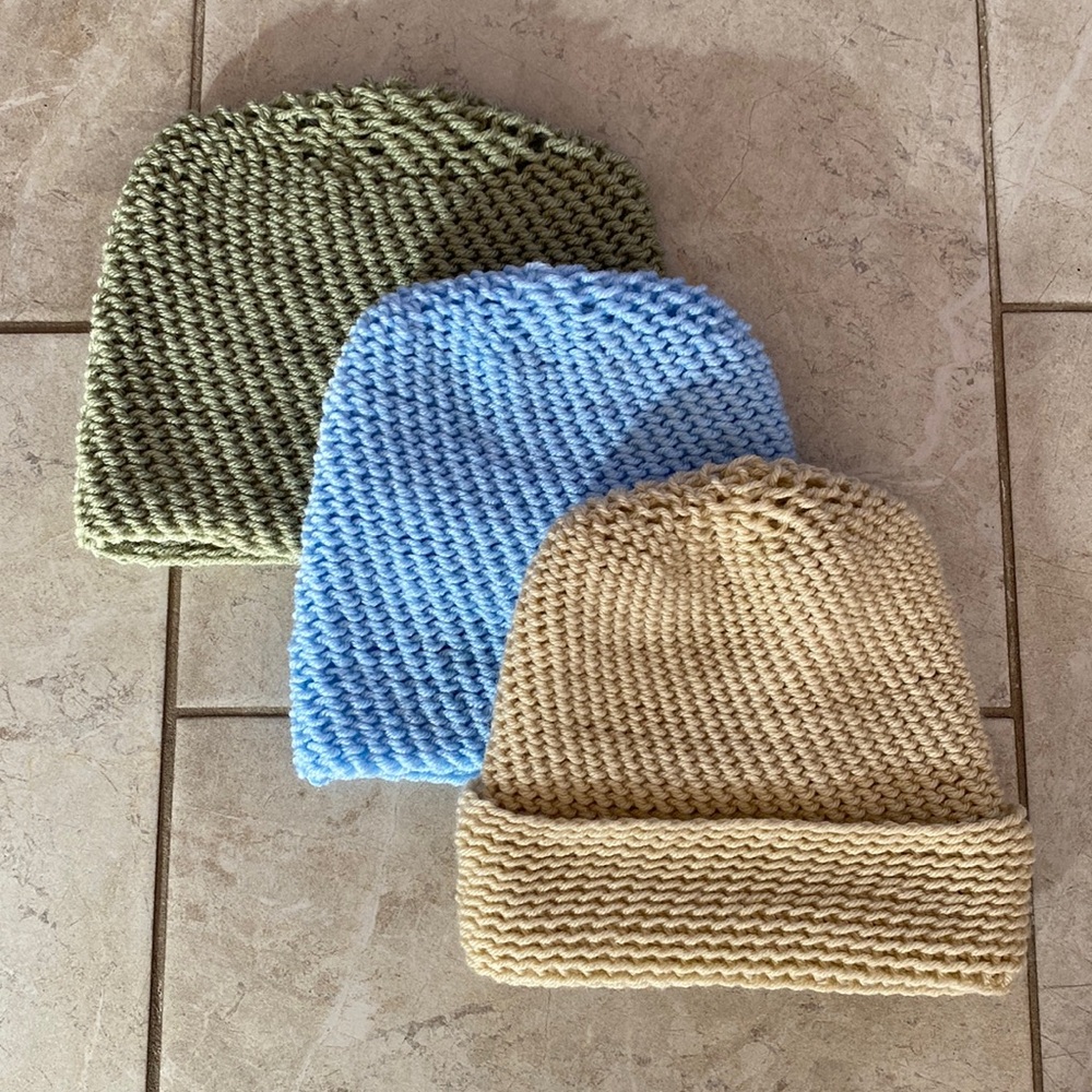 Set of 3 Handmade Crochet Beanies